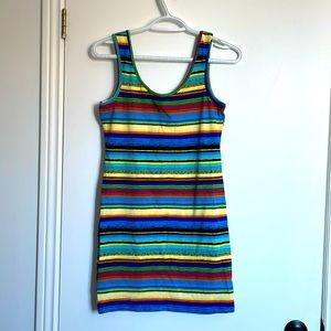 Multicoloured striped summer dress